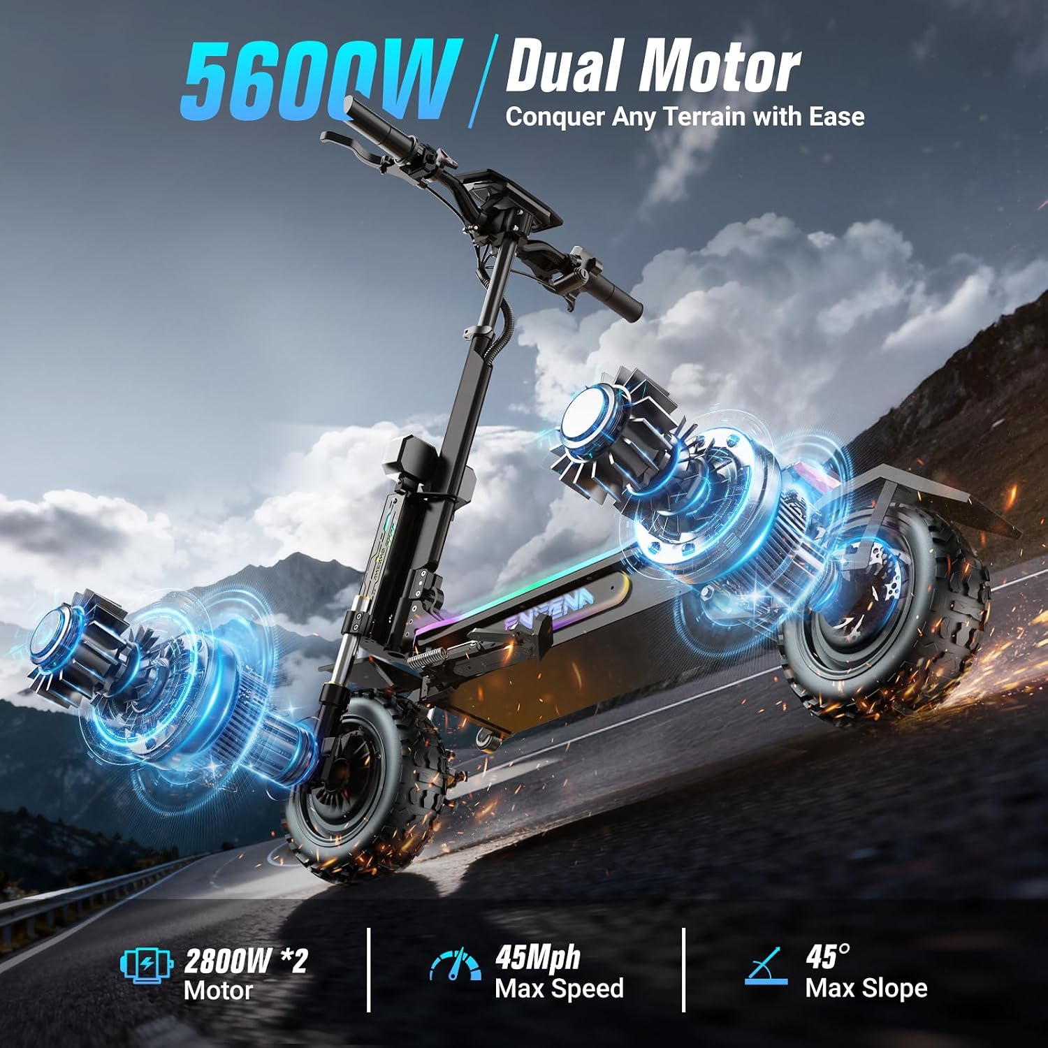60V 5600W Dual Motor Electric Scooter - Patinetes Eléctricos para Adultos - Motor