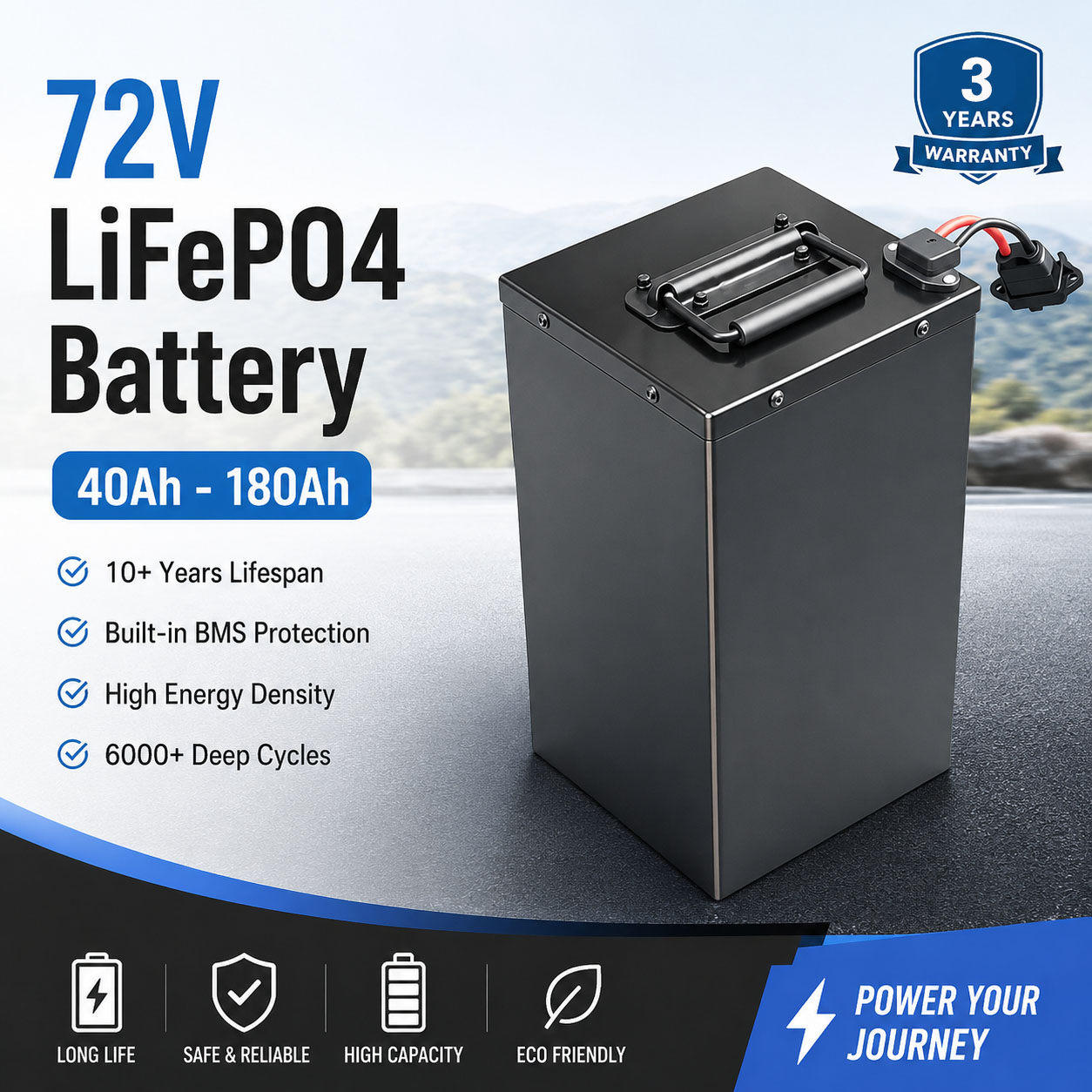 72V 60Ah Lifepo4 Battery Pack - Batería de Litio LifePO4 de Nueva