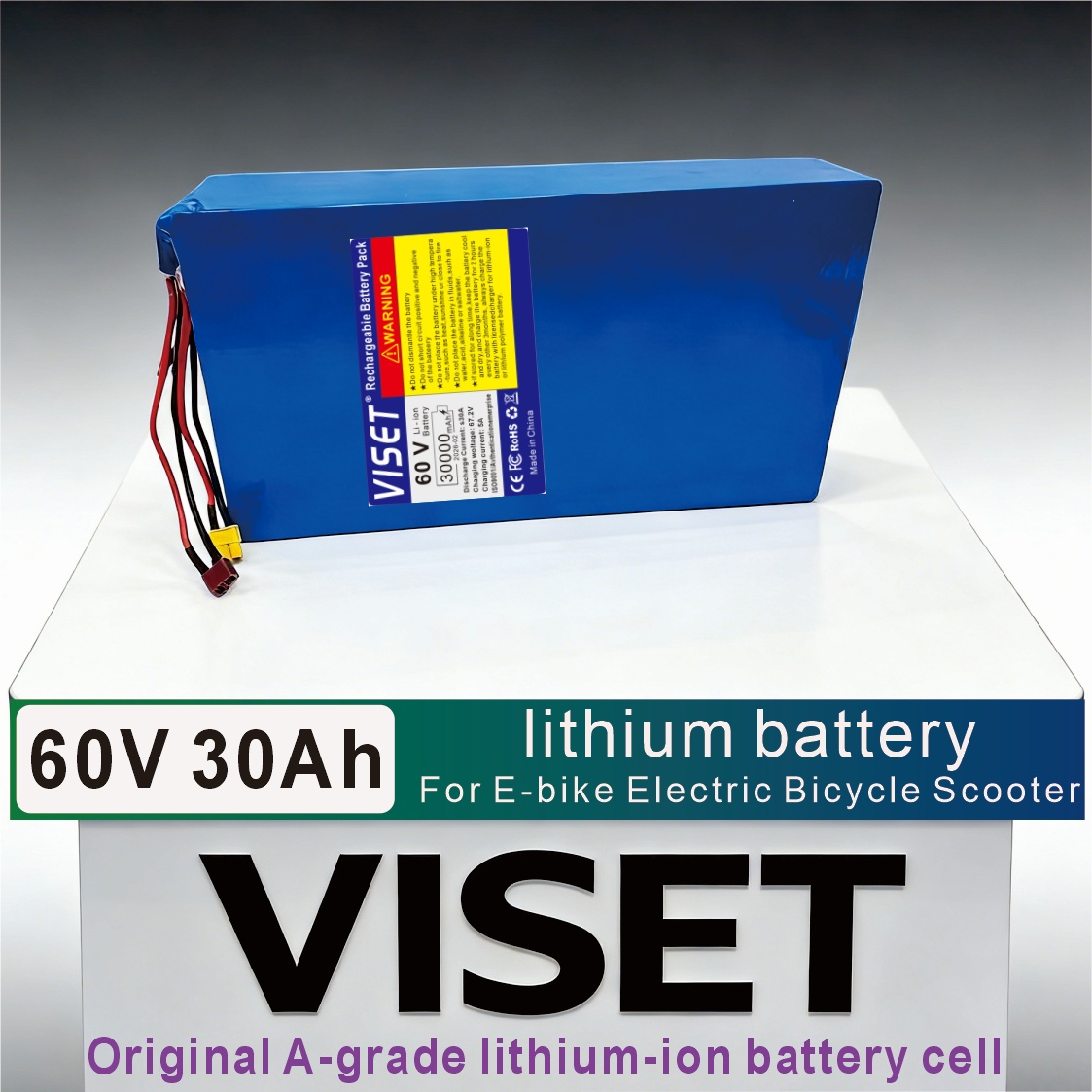 60V 30Ah Electric Scooter Battery - Batería para Bicicleta/Motocicleta VISET 60V 30AH