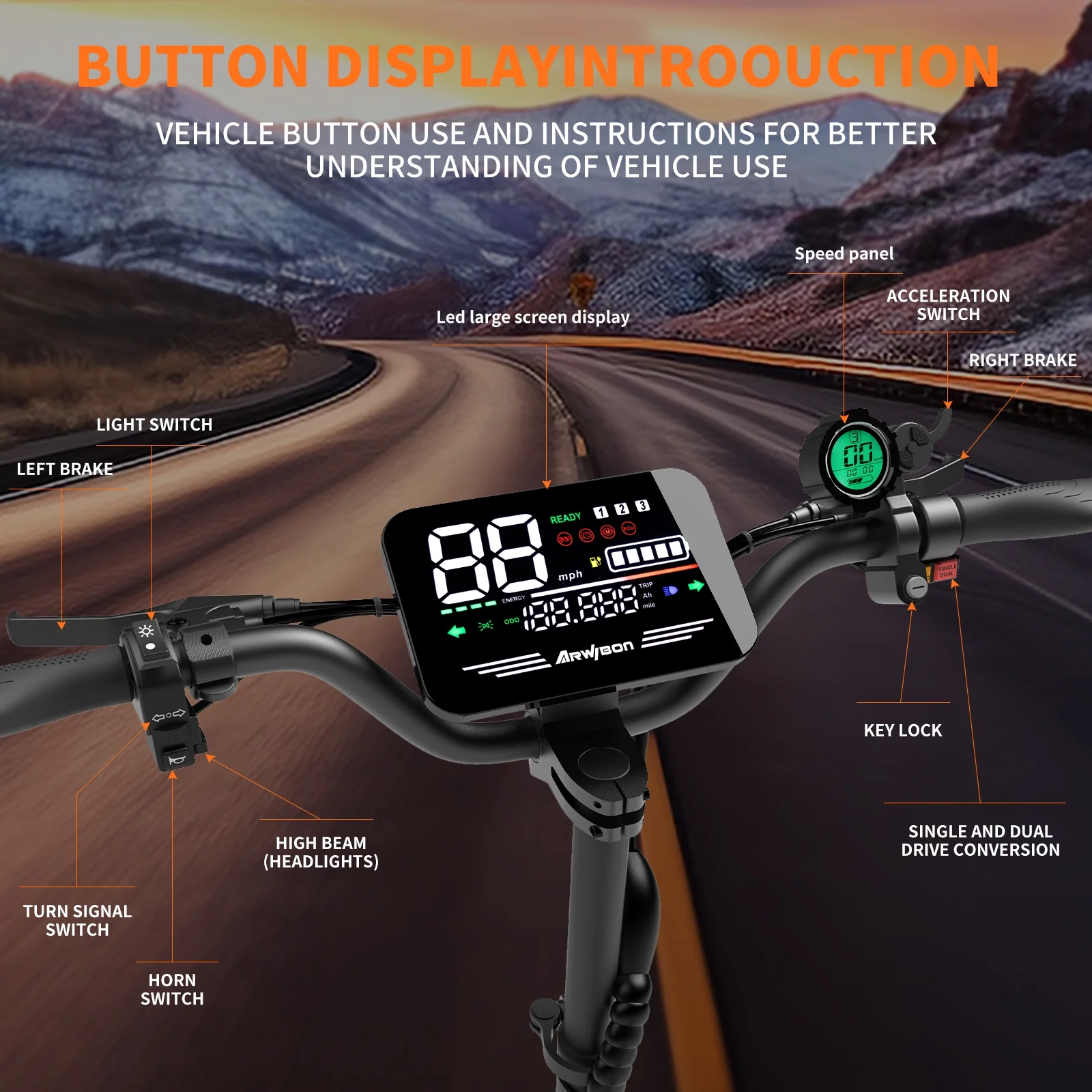 Scooter Eléctrico Arwibon de 5 - 60V 5600W Dual Motor Electric Scooter reseña y precio